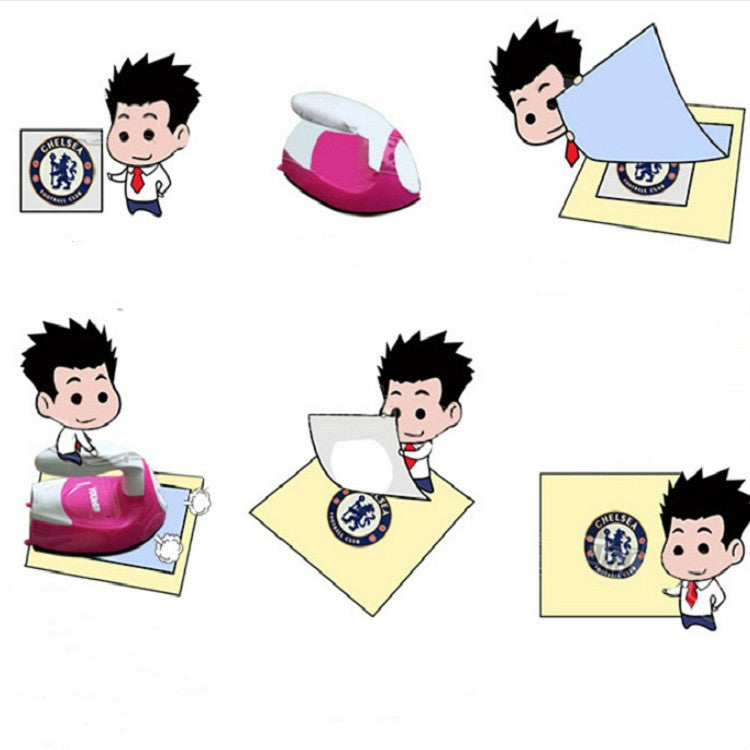 騎單車的女孩圖案熱轉印燙畫DIY衣服布貼