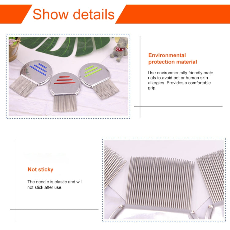 寵物梳子 狗狗去跳蚤清潔梳 不銹鋼螺紋針梳 除虱滅蚤美容用品