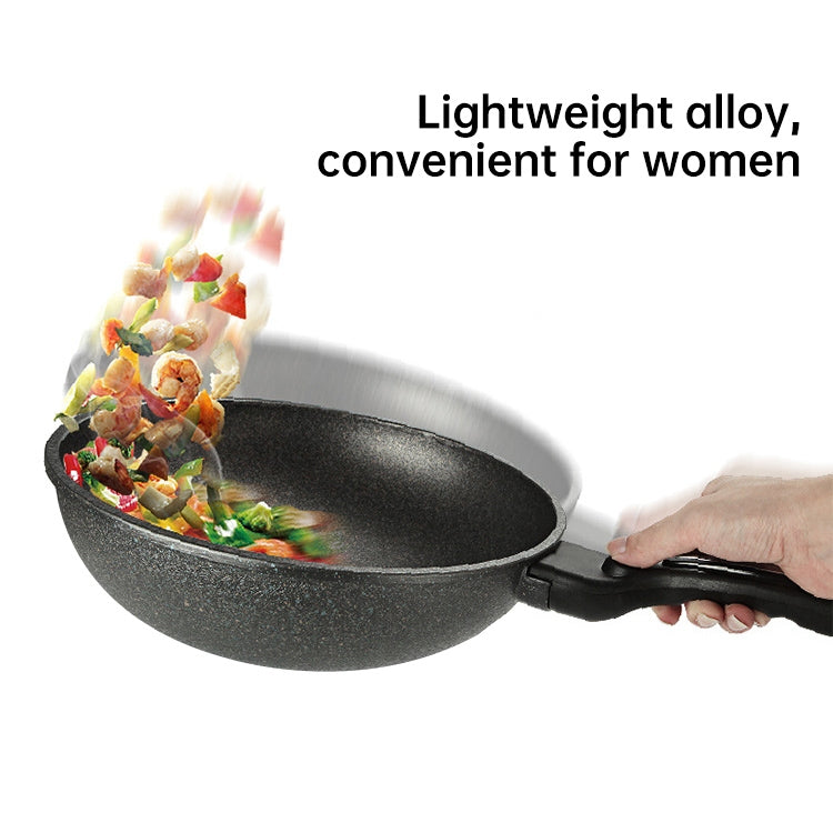 麥飯石不粘鍋無油煙平底炒鍋 適用於煤氣灶電磁爐