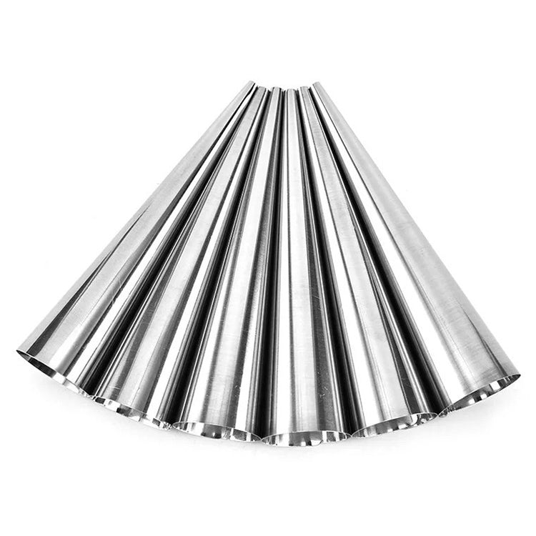 5件一賣 錐形模具 不銹鋼螺旋裱花羊角麵包糕點奶油蛋糕模