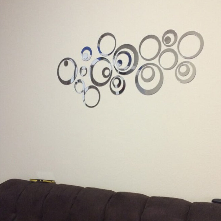 掛鐘3D立體亞克力時尚鏡面牆貼鐘錶 DIY圈圈組合裝飾鍾