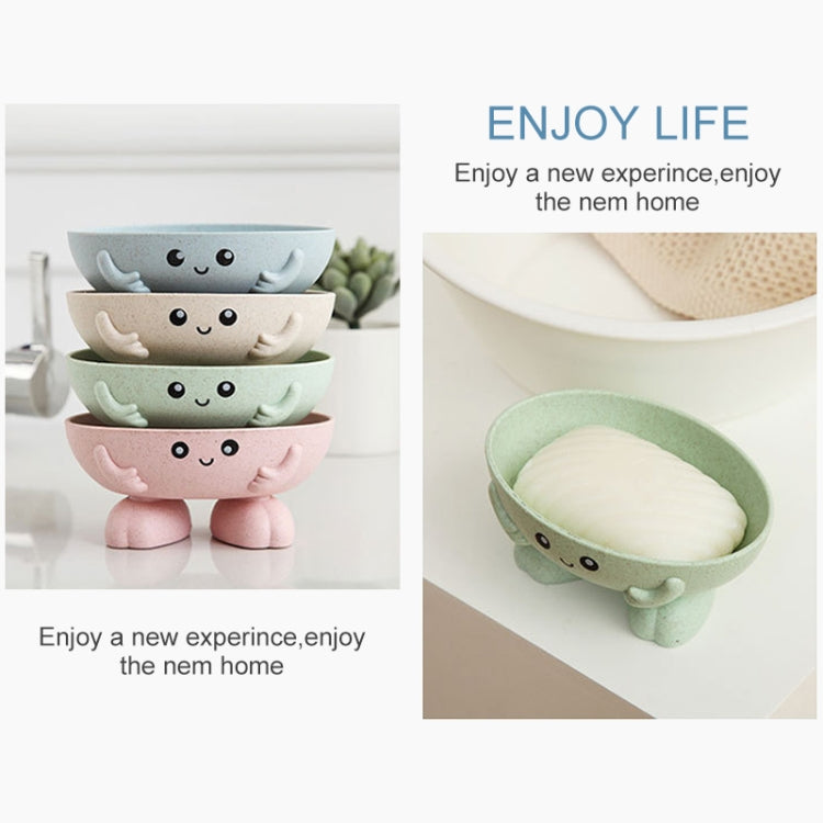 兩件一賣 小麥秸稈卡通香皂盒