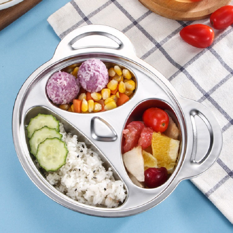 兒童家用不銹鋼分格卡通餐盤