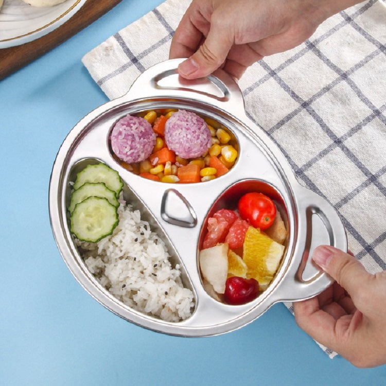 兒童家用不銹鋼分格卡通餐盤