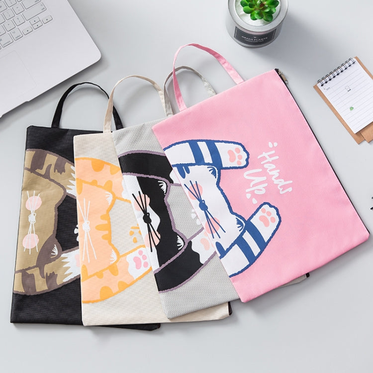 可愛小清新卡通貓A4文件袋學校辦公用品帆布收納袋