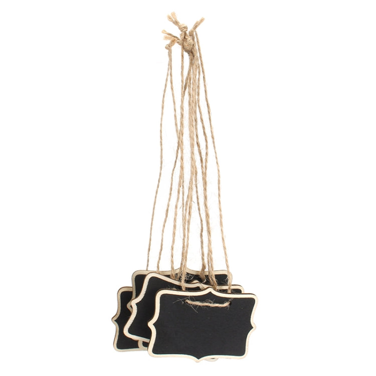 12件一套 迷你持繩黑板木製留言板 婚禮家庭聚會裝飾用品
