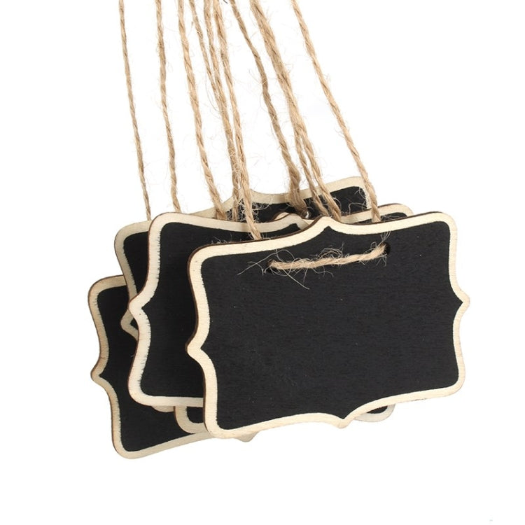 12件一套 迷你持繩黑板木製留言板 婚禮家庭聚會裝飾用品