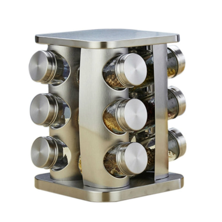 12合一 不銹鋼旋轉調味罐套裝 帶方形底座