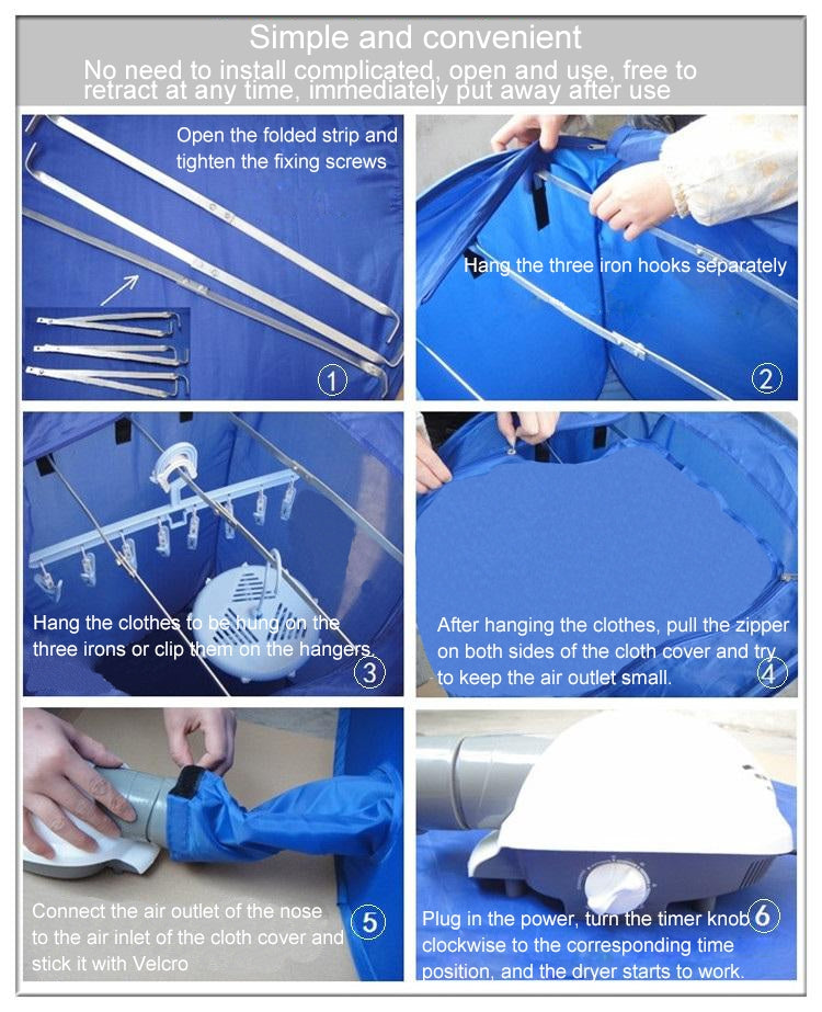 可摺疊免安裝便攜式家用迷你乾衣機烘乾機