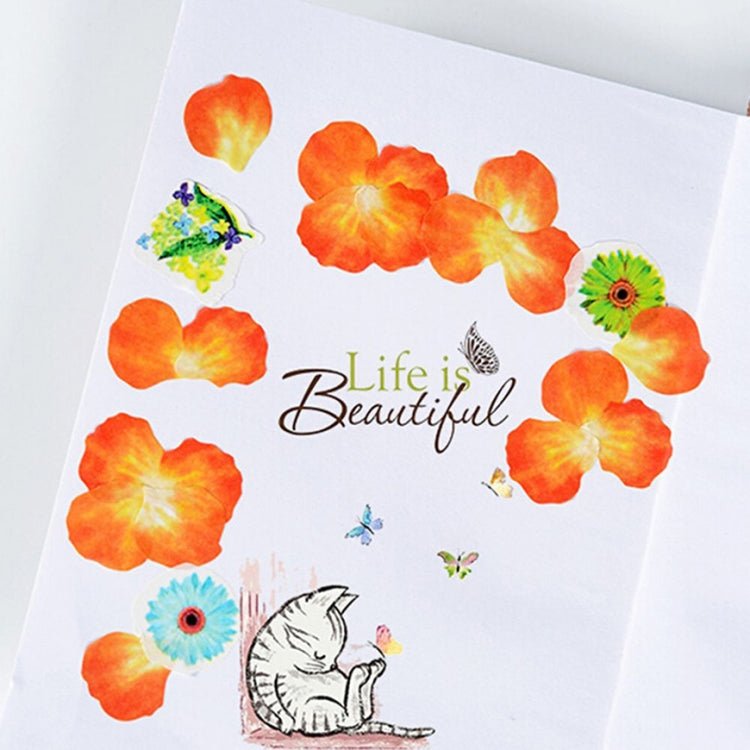 花瓣膠帶裝飾 遮蔽膠帶剪貼日記紙貼紙 尺寸：4.0x3.5cm