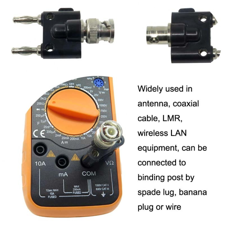 5個一賣 BNC 母頭轉2個香蕉插頭母頭, BNC Male to Dual Banana Female