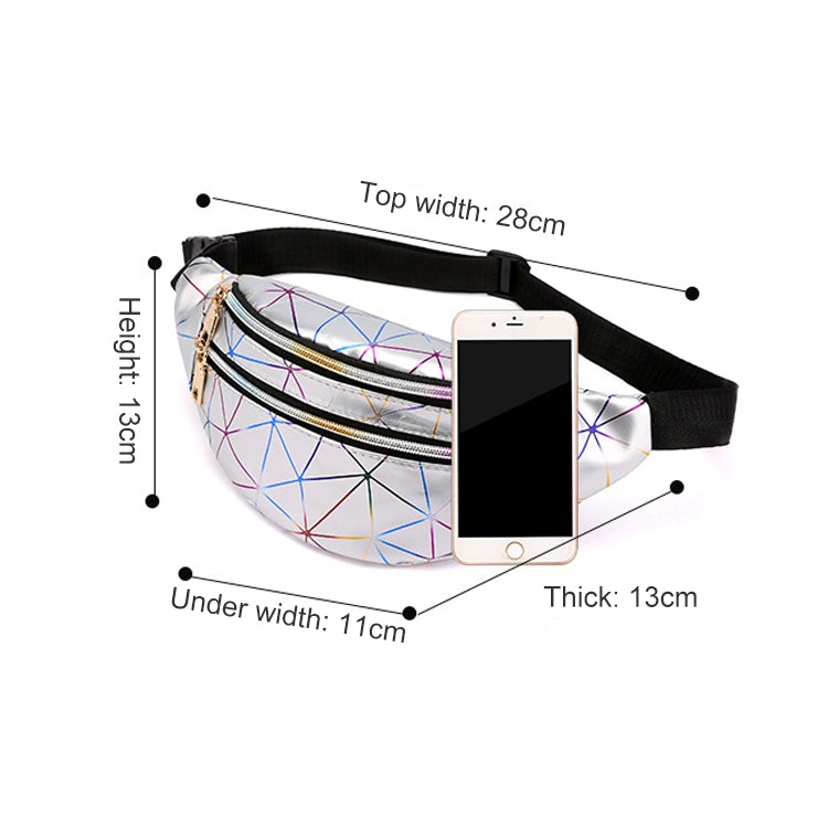 PU皮鐳射圖案腰包男女胸包斜挎包