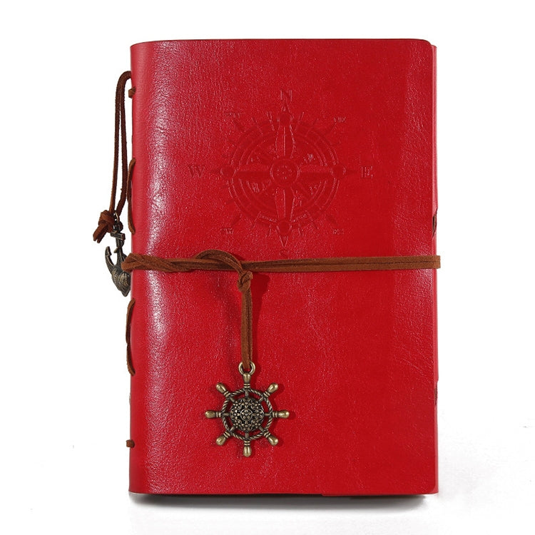 螺旋筆記本日記記事本復古海盜錨PU皮革文具禮品旅行者雜誌本