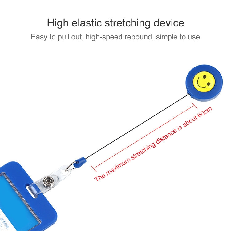 2個一賣 ID卡易拉扣笑臉工牌標籤卡鑰匙徽章可伸縮圓形名片夾