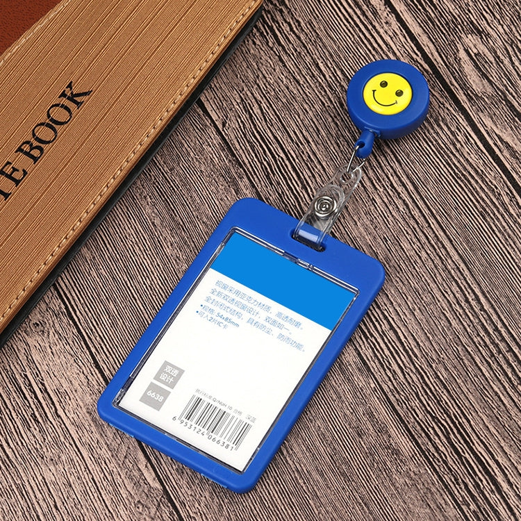 2個一賣 ID卡易拉扣笑臉工牌標籤卡鑰匙徽章可伸縮圓形名片夾