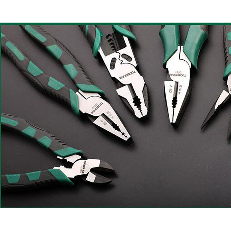 拓森 多功能壓線剝線省力平口鉗老虎鉗手動鋼絲鉗