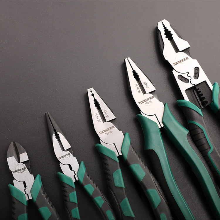 拓森 多功能壓線剝線省力平口鉗老虎鉗手動鋼絲鉗