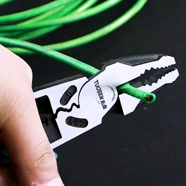 拓森 多功能壓線剝線省力平口鉗老虎鉗手動鋼絲鉗