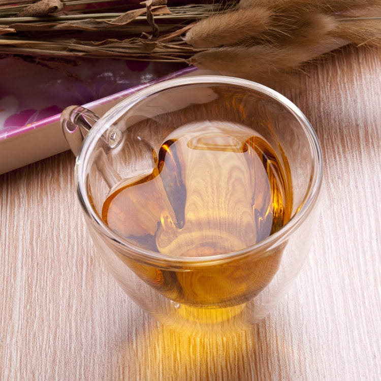 心形雙層玻璃馬克杯透明茶杯咖啡杯