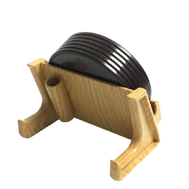 家居日用圓形軟木杯墊塑料杯墊架