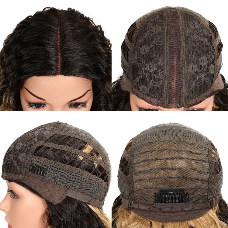 高溫纖維長捲髮23英寸自然金髮合成蕾絲假髮