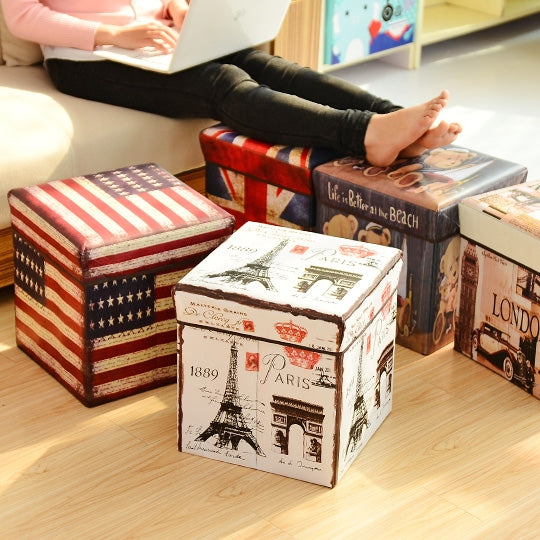 多功能儲物凳可坐成人摺疊椅家用換鞋凳兒童收納盒