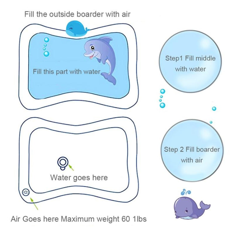 Baby Inflatable Aquarium Water Playing Cushion Prostrate Pad Toy Mat