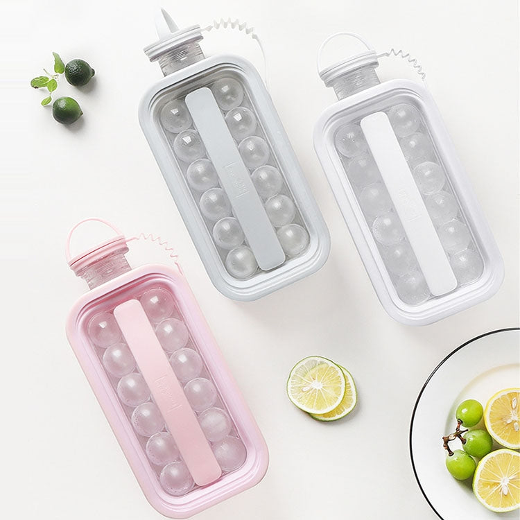 二合一 17格冰格+製冰壺帶蓋速凍冰格套裝 白色