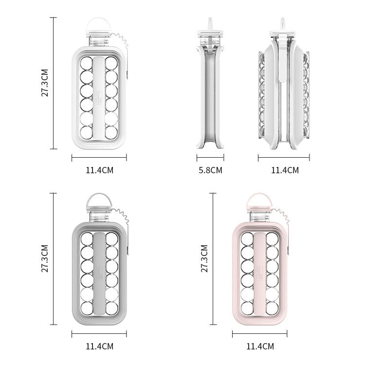 二合一 17格冰格+製冰壺帶蓋速凍冰格套裝 白色