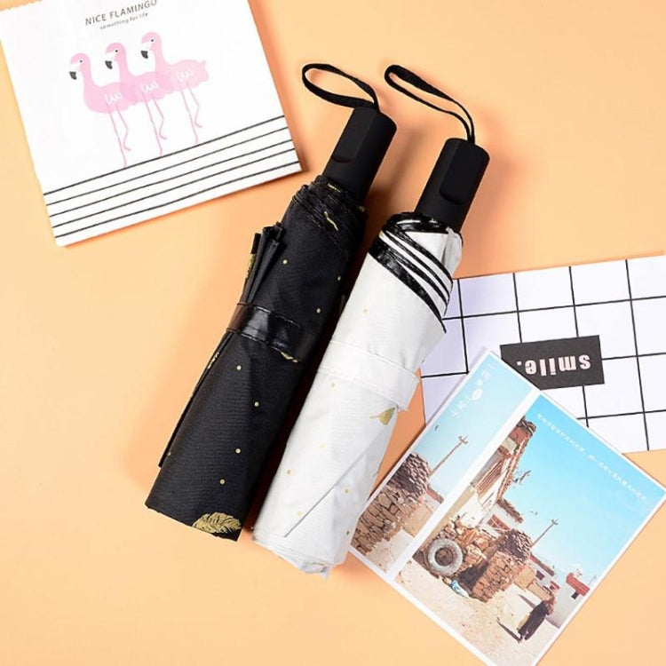 羽毛圖案傘兩用三折手動控制便攜式防晒雨傘防風遮陽傘