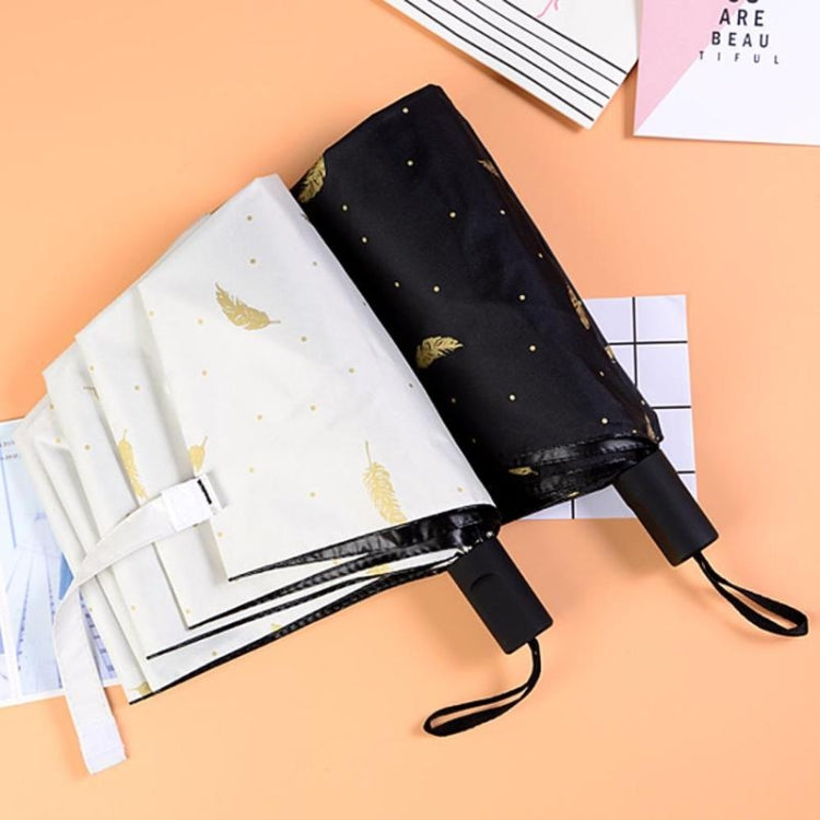 羽毛圖案傘兩用三折手動控制便攜式防晒雨傘防風遮陽傘