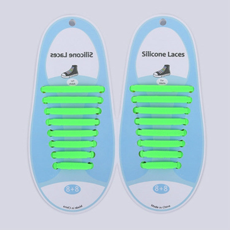 16件/套 跑步無系帶鞋帶時尚男女通用運動彈力硅膠鞋帶