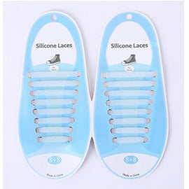 16件/套 跑步無系帶鞋帶時尚男女通用運動彈力硅膠鞋帶