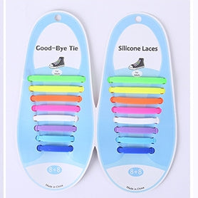 16件/套 跑步無系帶鞋帶時尚男女通用運動彈力硅膠鞋帶