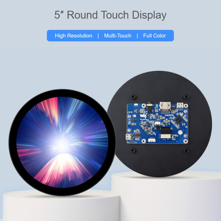 Waveshare 1080x1080P IPS光學貼合5寸HDMI圓形10點觸控屏