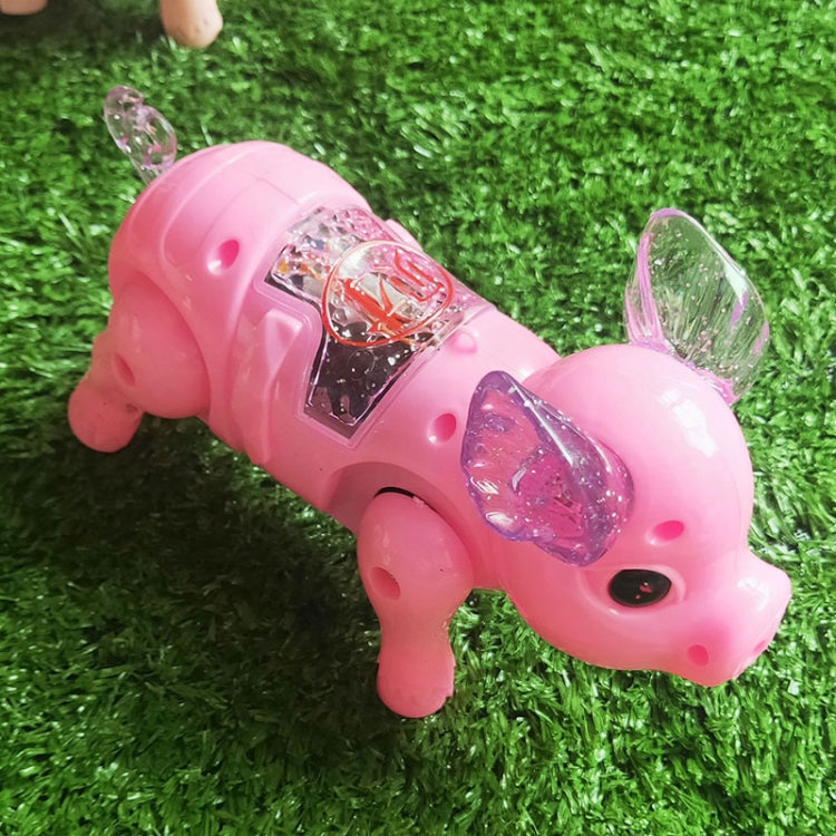 可愛發光音樂电子牽繩小豬兒童益智玩具 顏色隨機