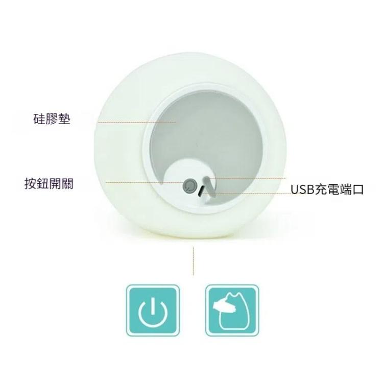 新奇夜燈可愛兒童夜燈遙控觸摸感應燈家居裝飾燈 充電款