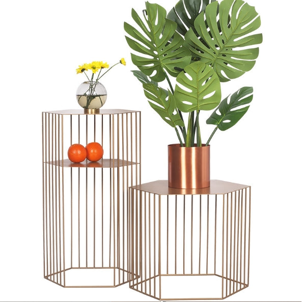 時尚簡約現代咖啡桌創意客廳桌花架