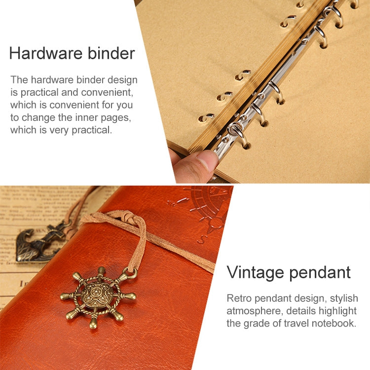 P697 創意海盜錨文具記事本辦公用品學校可愛復古螺旋筆記本日記本