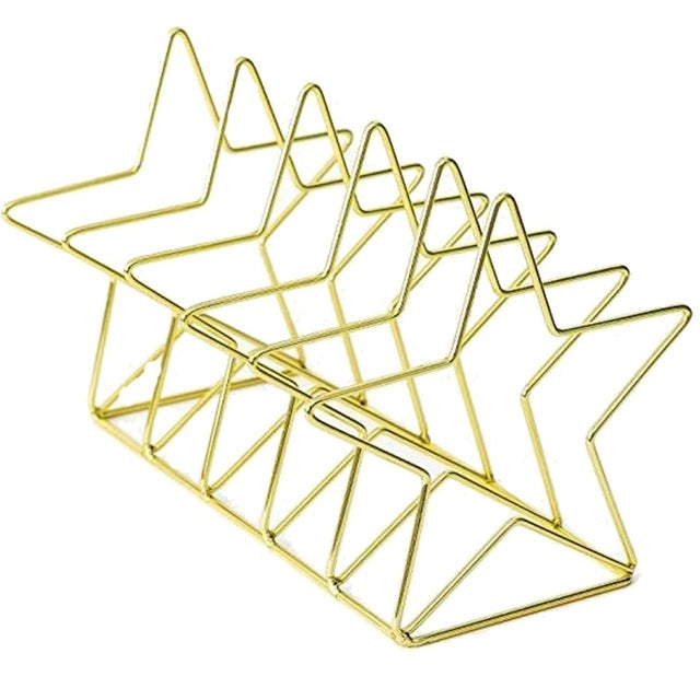 金色S形鐵藝書擋 桌面收納盒辦公家用書立書夾置物架創意書架