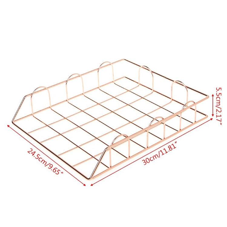 摺疊鐵藝信雜誌報紙文件架存儲支架文件托盤辦公桌收納用品