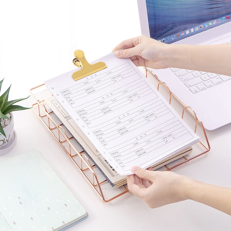 摺疊鐵藝信雜誌報紙文件架存儲支架文件托盤辦公桌收納用品