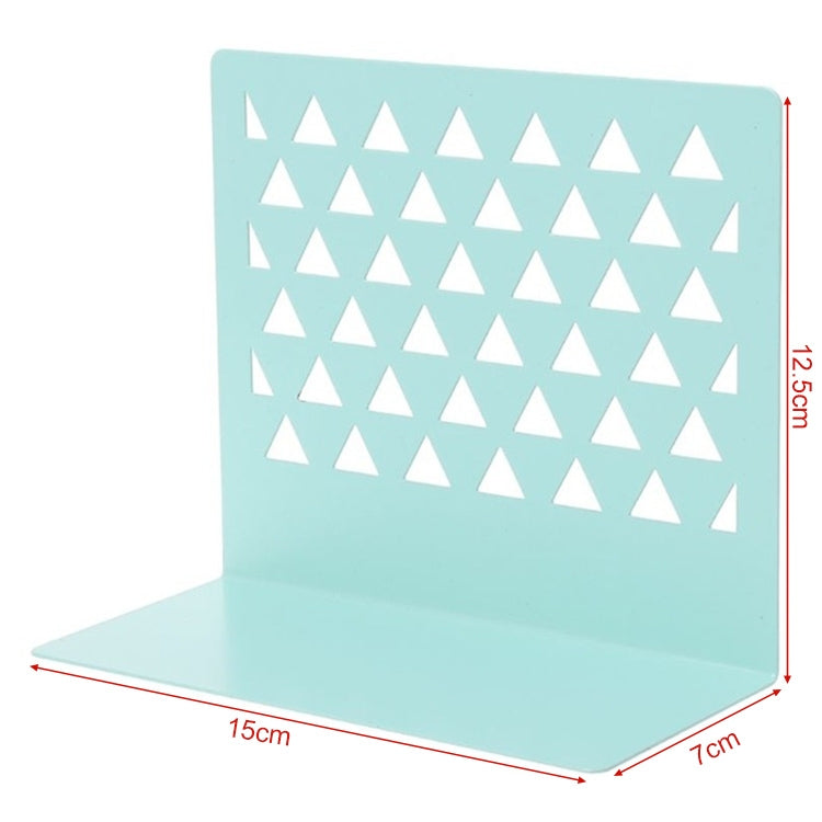 金屬三角鏤空桌面收納器書擋書夾書立支架書架家庭辦公用品
