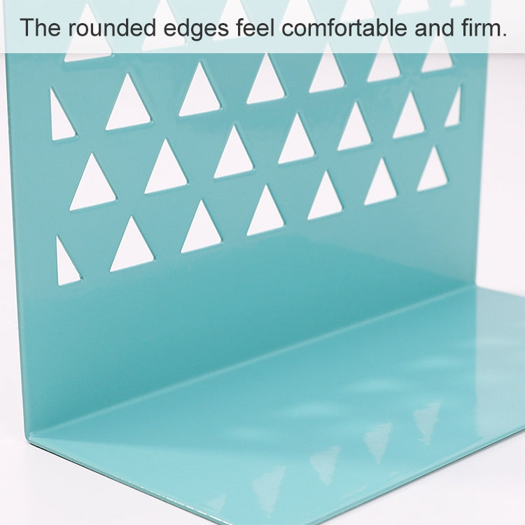 金屬三角鏤空桌面收納器書擋書夾書立支架書架家庭辦公用品