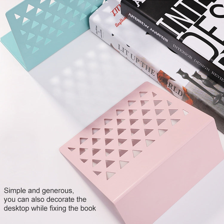 金屬三角鏤空桌面收納器書擋書夾書立支架書架家庭辦公用品