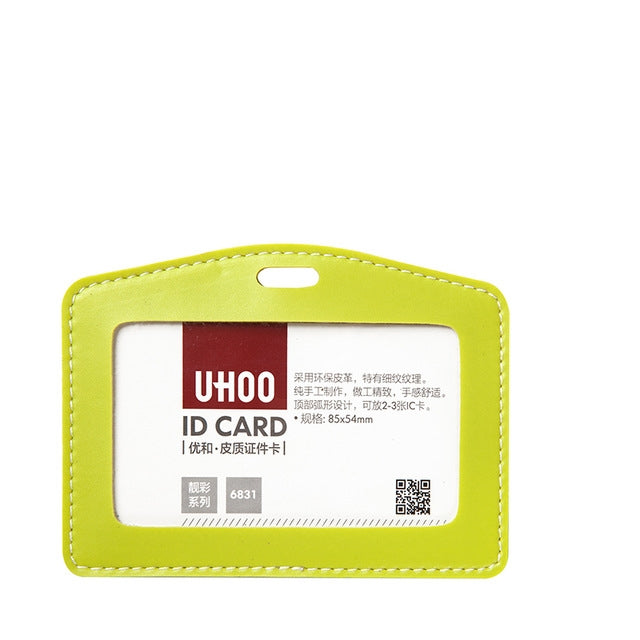 女士商務掛繩吊牌 真皮卡套 學生糖果色可愛卡通兒童胸卡