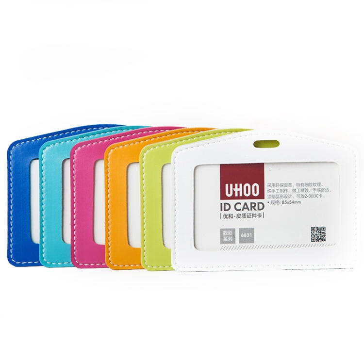 女士商務掛繩吊牌 真皮卡套 學生糖果色可愛卡通兒童胸卡