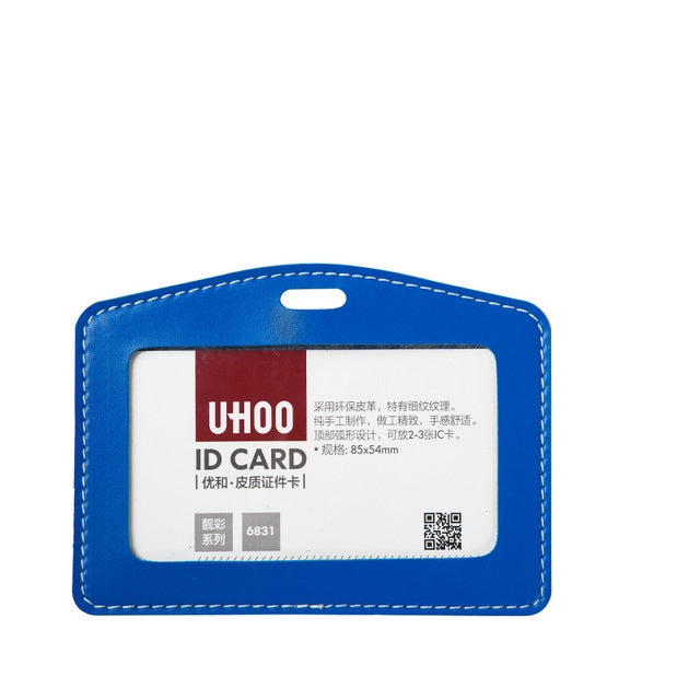 女士商務掛繩吊牌 真皮卡套 學生糖果色可愛卡通兒童胸卡