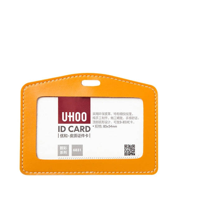 女士商務掛繩吊牌 真皮卡套 學生糖果色可愛卡通兒童胸卡