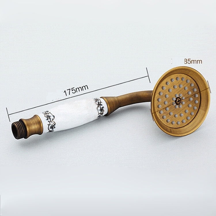 古董黃銅壁掛式浴室浴缸龍頭雙陶瓷把手電話式手持花灑